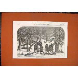  Bear Hunting Russia Hunt Antique Old Print 1856: Home 