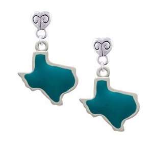  Texas   Turquoise Mini Heart Charm Earrings Jewelry