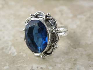 silver ring (size 8.25 )** >> @ deep ocean blue IOLITE QUARTZ @ 