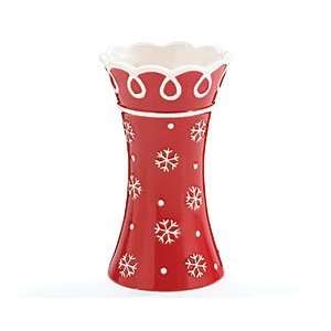   Decorated Ceramic Red Vase Hourglass Shape 7
