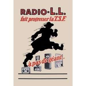 Radio   L.L. Running Man   12x18 Framed Print in Black Frame (17x23 