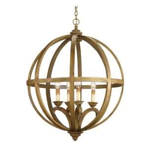 Axel Orb Curved Wood Round Pendant Chandelier Lamp: Home 