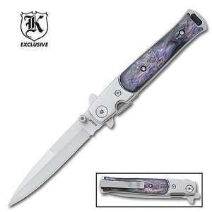Gang Buster Abalone Handle Pocket Knife:  Sports & Outdoors