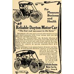1909 Ad Reliable Dayton Motor Car Company Type F Models   Original 