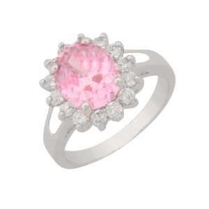 Royal Family Diana Engagement Inspired Ring with Pink Stone Includes 