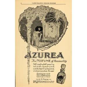  1918 Ad Azurea Perfume Charles Baez Fashion Woman Piver 