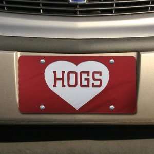  Arkansas Razorbacks Cardinal Mirrored Heart License Plate 