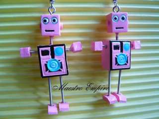 Vintage Toy Robot Space Age Atomic Panton Earrings. Buyer to chose one 