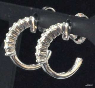  1,365.00 ROBERTO COIN 18K White Gold Diamond Small Hoop Earrings SALE