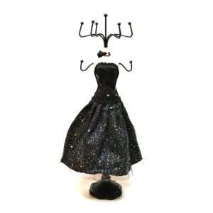  Black Sparkle Strapless Cocktail Dress Mannequin Jewelry 