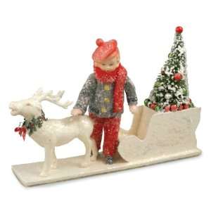   THE HILLS Boy Sled Figurine Bethany Lowe Christmas