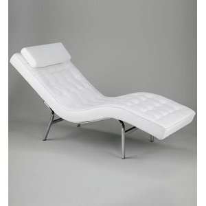White Leather Lounge Chair   Valencia:  Home & Kitchen