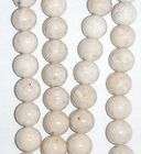 Natural White Riverstone Coral Fossil 8mm Round Ball Be