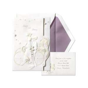  Bride and Groom in Carriage Wedding Invitation Health 