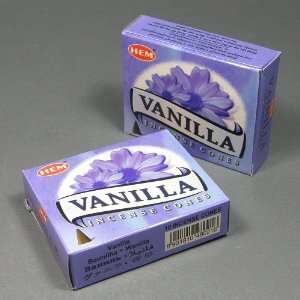  HEM Vanilla Incense Dhoop Cones, Pair of 10 Cone Boxes 