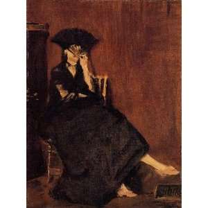   name Berthe Morisot with a Fan, By Manet Edouard