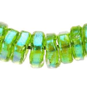    9mm Green Square Dichroic Glass Beads: Arts, Crafts & Sewing