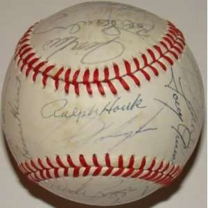   Red Sox Team 28 SIGNED OAL Baseball JSA YAS BOGGS: Sports & Outdoors