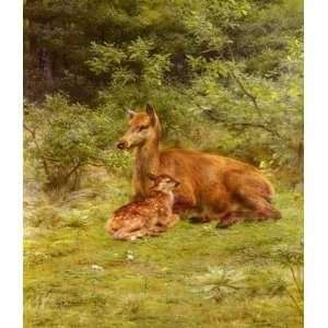 FRAMED oil paintings   Rosa Bonheur   24 x 28 inches   Doe And Fawn In 