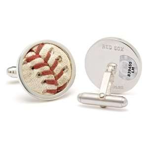 MLB Authenticated Game Used Red Sox Baseball Cuff Links   7R 