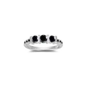  1.24 Cts Black Diamond Ring in 18K White Gold 7.5: Jewelry