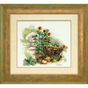  Wheelbarrow & Sunflowers   Cross Stitch Kit Arts, Crafts 
