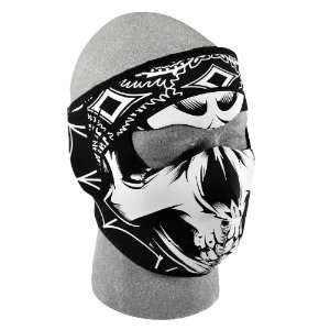   Neoprene Lethal Threat Gangster Skull Face Mask: Automotive