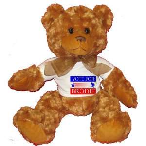  VOTE FOR BRODIE Plush Teddy Bear with WHITE T Shirt Toys 