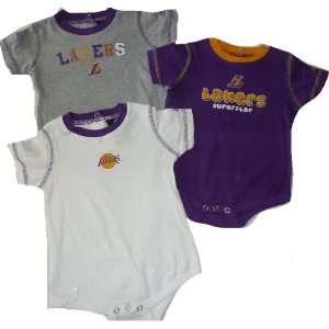  Los Angeles Lakers 3pc Creeper/ Onesie / Bodysuit 12 Month Baby 