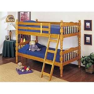    Acme Furniture Honey Oak Finish Bunk Bed 02301