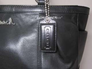 328 COACH Gallery Leather East West Tote Bag Sac Handbag Lilac Black 