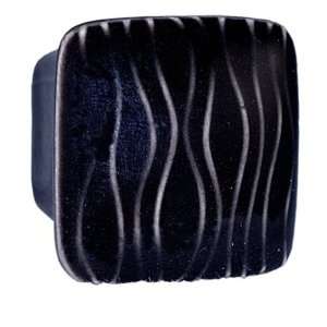 : Acorn Heavy Duty Forged Small Square Ceramic Knob Black & White Sea 