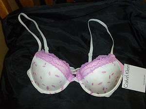 Calvin Klein F3176 Push Up w Lace 32A/34A/36A/38A Ivory/Pink  