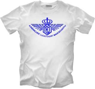 New Distressed Print KLM Vintage Airline Logo t Shirt  