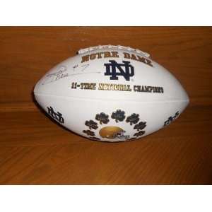 Autographed Joe Theismann Ball   Rare Notre Dame Champions 