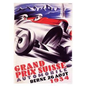   : Grand Prix Suisse   Motor Racing, 1934   40x30cm: Home & Kitchen
