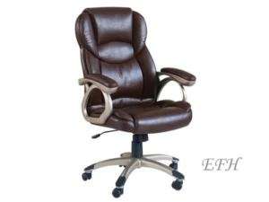 NEW CONTEMPORARY BROWN BYCAST LEATHER HOME OFFICE CHAIR  