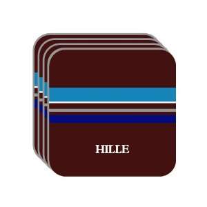 Personal Name Gift   HILLE Set of 4 Mini Mousepad Coasters (blue 