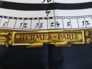 Authentic Hermes Zodiac Dies et Hore Scarf 35 Black & Gold * Xlnt 