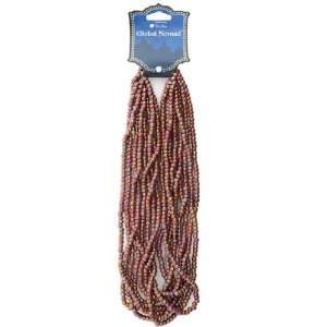 Blue Moon Global Nomad Glass 14 Strand Brown Rainbow 8 Strands 6/0 