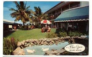 1961 postcard The Blue Grass Hotel, Miami Beach  