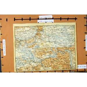   MAP 1893 GERMANY DIE DONAU KOMORN WIEN BRUCK WAITZEN