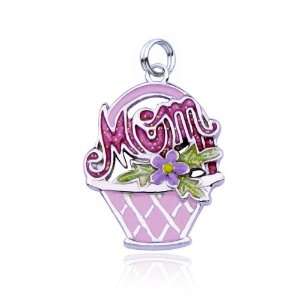 Sterling Silver Mom Basket Charm Jewelry