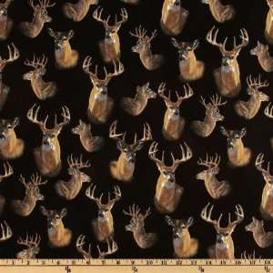  44 Wide Windham Into The Woods Deer Face Black Fabric By 