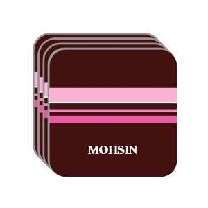 Personal Name Gift   MOHSIN Set of 4 Mini Mousepad Coasters (pink 
