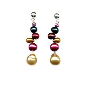    Bright Mixed Freshwater Pearl Drop Earrings: Erica Zap: Jewelry