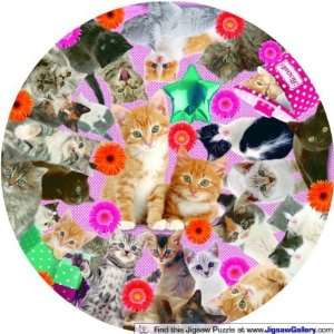   House Kitty Madness 1000 Piece Circular Cat Jigsaw Puzzle: Toys
