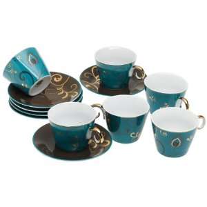  Yedi Houseware Classic Coffee and Tea Blue Saphyre Teacups 