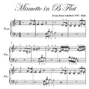  Minuetto in B Flat Schubert Beginner Piano Sheet Music 