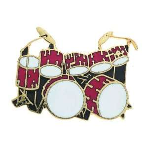 Double Bass Drum Set Red Pin